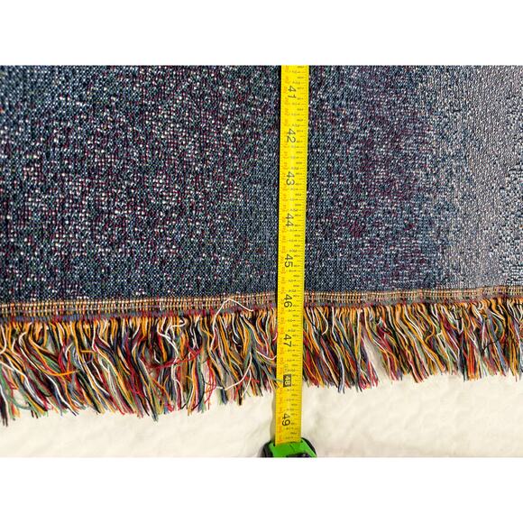 Black Lab Dog Woven Tapestry Throw Blanket, 48x55 (59” incl fringe), Signed - Picture 3 of 6